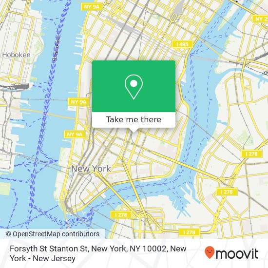 Mapa de Forsyth St Stanton St, New York, NY 10002