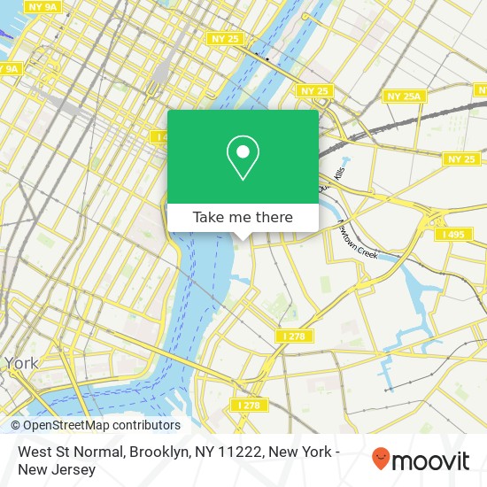 Mapa de West St Normal, Brooklyn, NY 11222