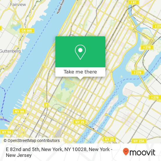 Mapa de E 82nd and 5th, New York, NY 10028