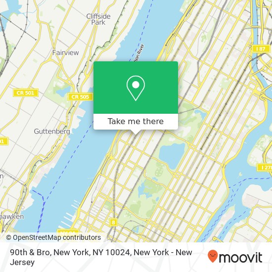90th & Bro, New York, NY 10024 map