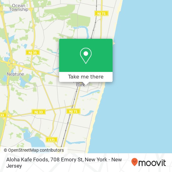 Mapa de Aloha Kafe Foods, 708 Emory St