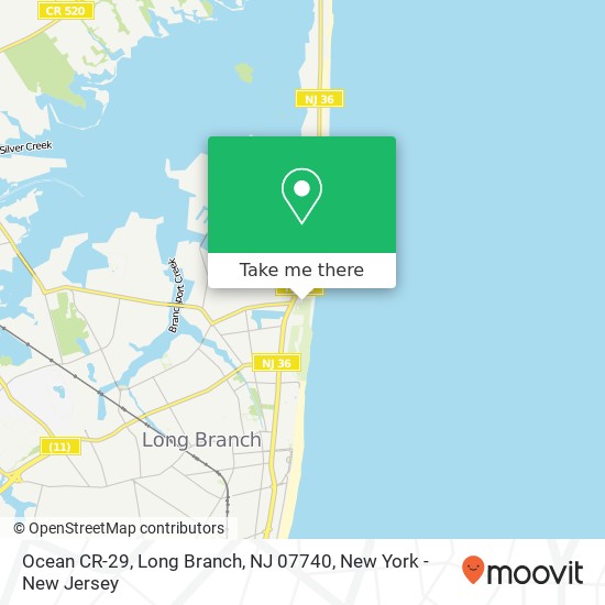 Mapa de Ocean CR-29, Long Branch, NJ 07740