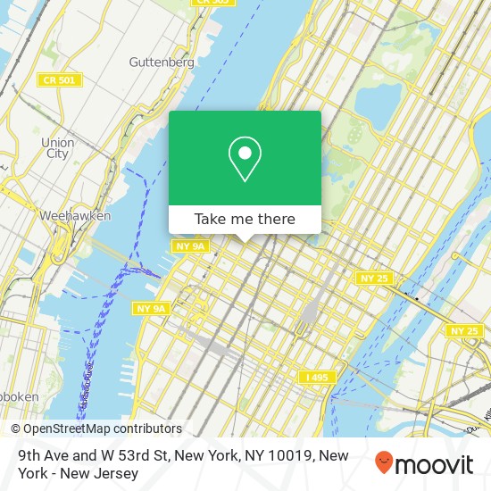 9th Ave and W 53rd St, New York, NY 10019 map