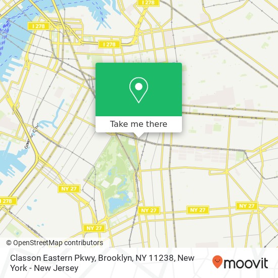 Mapa de Classon Eastern Pkwy, Brooklyn, NY 11238