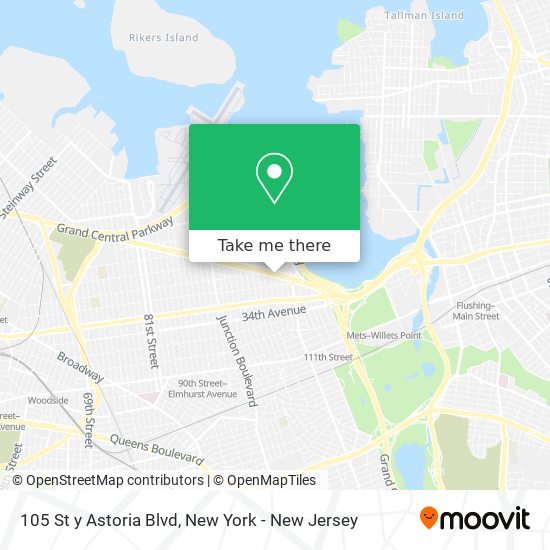 Mapa de 105 St y Astoria Blvd