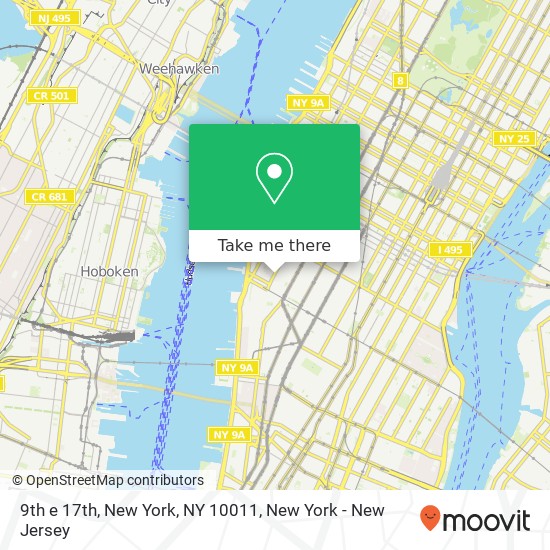 Mapa de 9th e 17th, New York, NY 10011