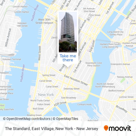 The Standard, East Village map