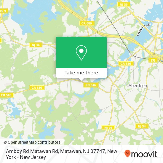 Mapa de Amboy Rd Matawan Rd, Matawan, NJ 07747