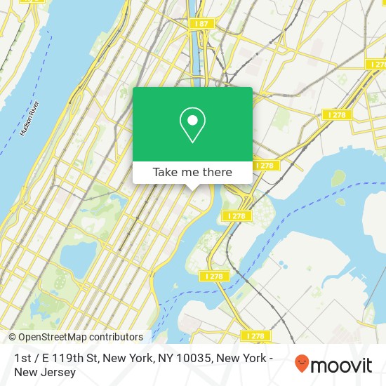 Mapa de 1st / E 119th St, New York, NY 10035