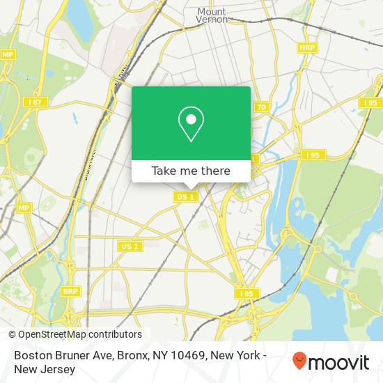 Mapa de Boston Bruner Ave, Bronx, NY 10469