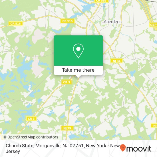 Mapa de Church State, Morganville, NJ 07751