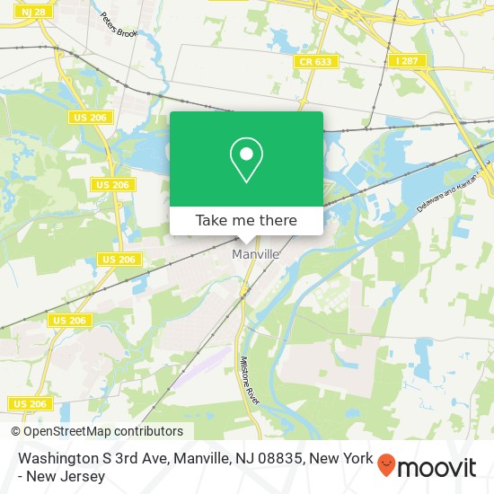 Mapa de Washington S 3rd Ave, Manville, NJ 08835