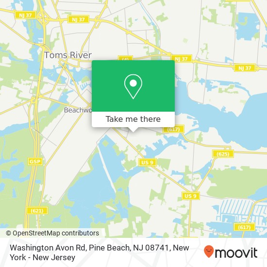 Mapa de Washington Avon Rd, Pine Beach, NJ 08741