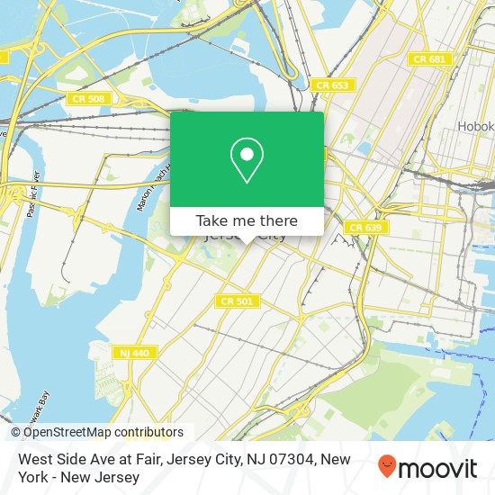 Mapa de West Side Ave at Fair, Jersey City, NJ 07304