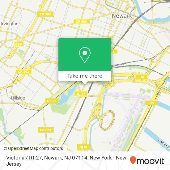 Victoria / RT-27, Newark, NJ 07114 map