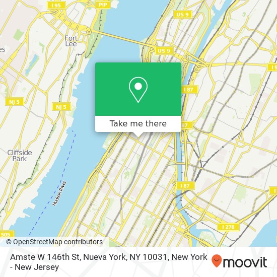 Amste W 146th St, Nueva York, NY 10031 map