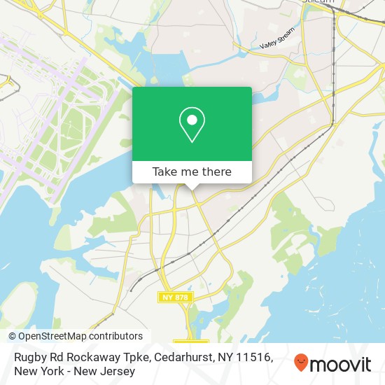 Mapa de Rugby Rd Rockaway Tpke, Cedarhurst, NY 11516