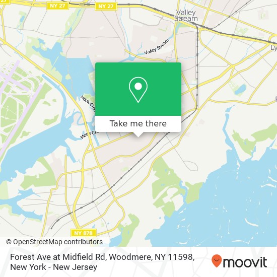 Forest Ave at Midfield Rd, Woodmere, NY 11598 map