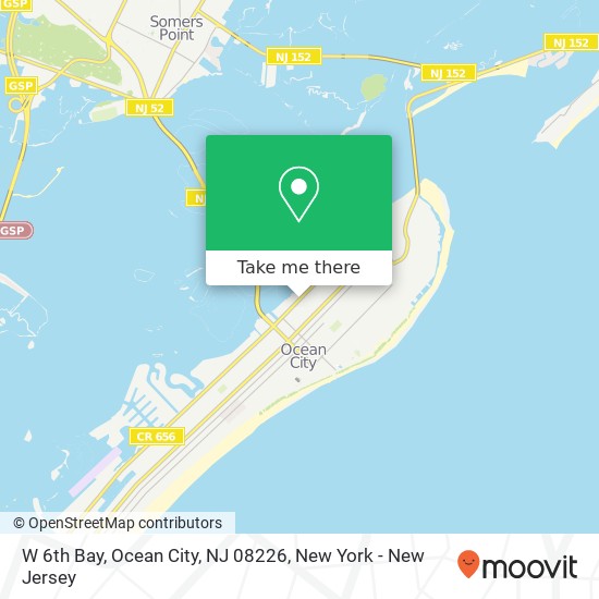 Mapa de W 6th Bay, Ocean City, NJ 08226