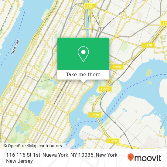 Mapa de 116 116 St 1st, Nueva York, NY 10035