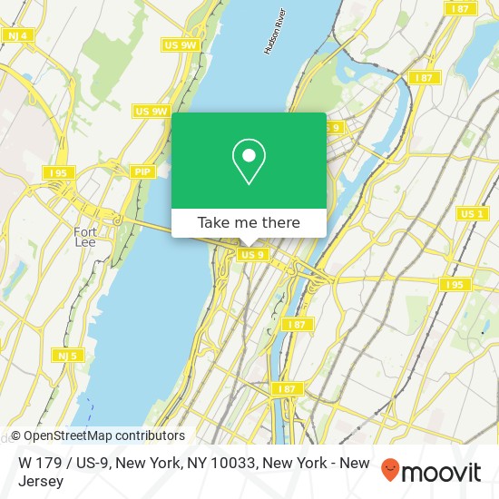 Mapa de W 179 / US-9, New York, NY 10033