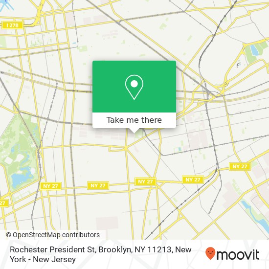 Mapa de Rochester President St, Brooklyn, NY 11213