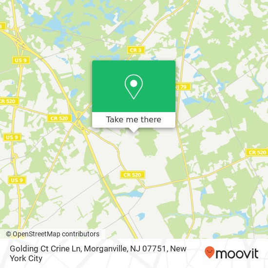 Mapa de Golding Ct Crine Ln, Morganville, NJ 07751