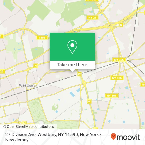 Mapa de 27 Division Ave, Westbury, NY 11590
