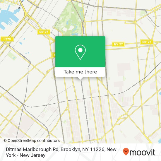 Mapa de Ditmas Marlborough Rd, Brooklyn, NY 11226