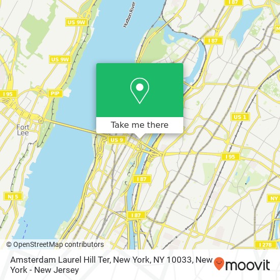 Amsterdam Laurel Hill Ter, New York, NY 10033 map