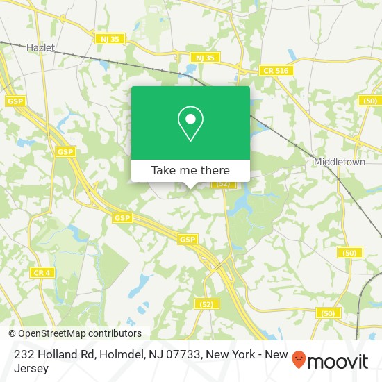 Mapa de 232 Holland Rd, Holmdel, NJ 07733