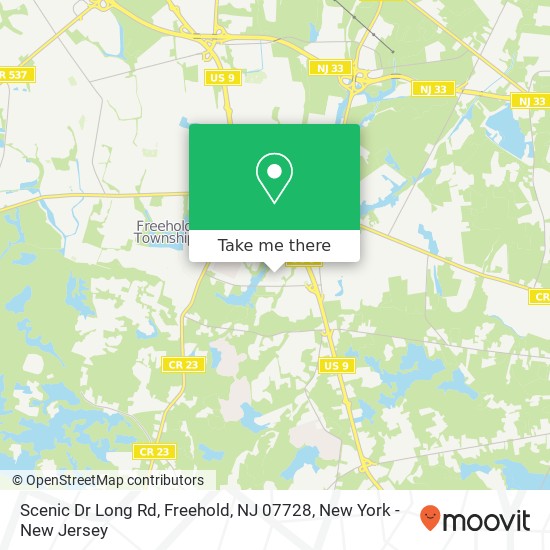 Mapa de Scenic Dr Long Rd, Freehold, NJ 07728