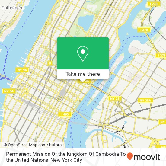 Permanent Mission Of the Kingdom Of Cambodia To the United Nations map