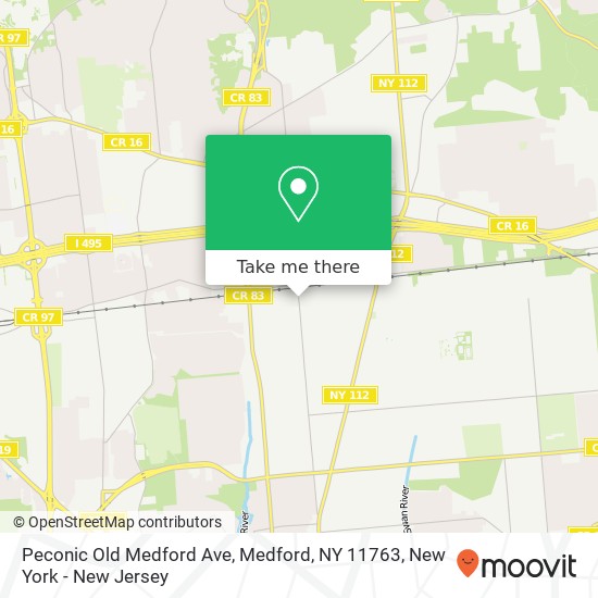 Mapa de Peconic Old Medford Ave, Medford, NY 11763