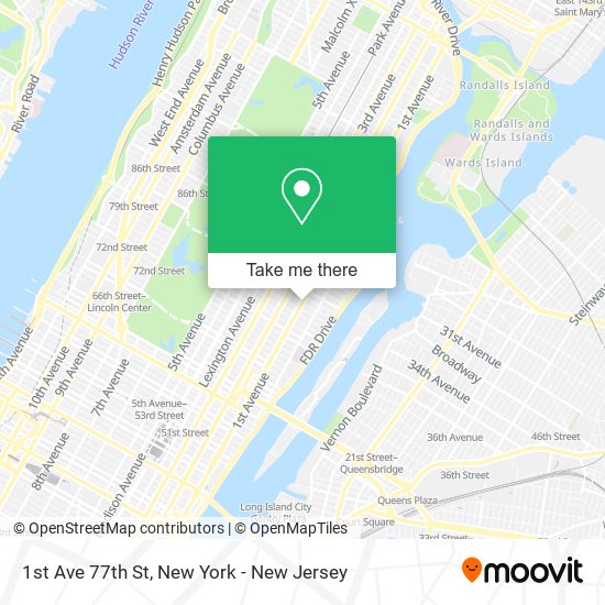1st Ave 77th St map