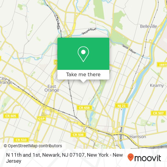 Mapa de N 11th and 1st, Newark, NJ 07107