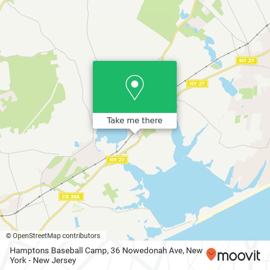 Hamptons Baseball Camp, 36 Nowedonah Ave map