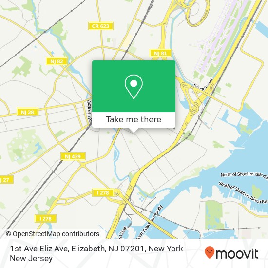 1st Ave Eliz Ave, Elizabeth, NJ 07201 map