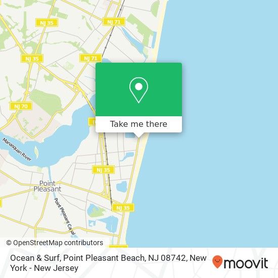 Mapa de Ocean & Surf, Point Pleasant Beach, NJ 08742