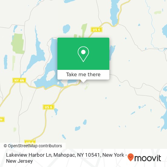 Mapa de Lakeview Harbor Ln, Mahopac, NY 10541