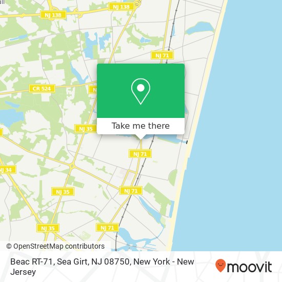 Mapa de Beac RT-71, Sea Girt, NJ 08750