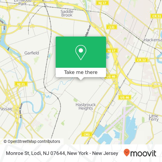 Mapa de Monroe St, Lodi, NJ 07644