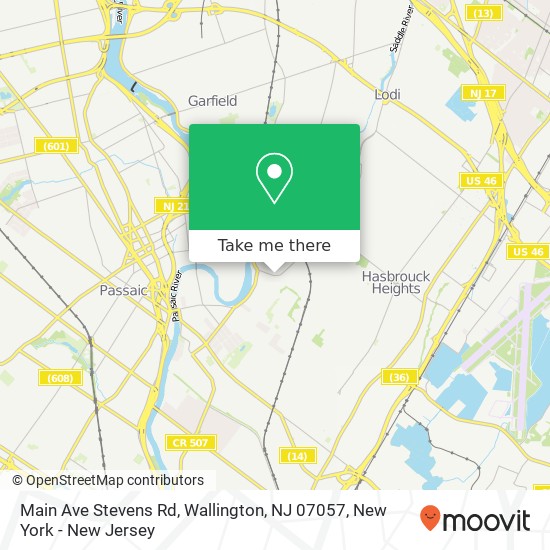 Mapa de Main Ave Stevens Rd, Wallington, NJ 07057