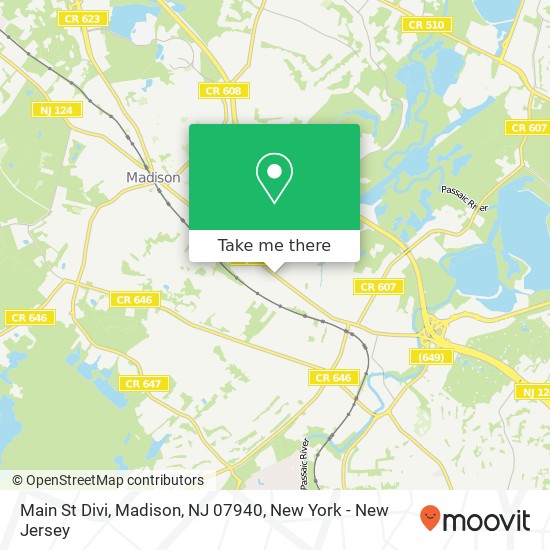 Mapa de Main St Divi, Madison, NJ 07940