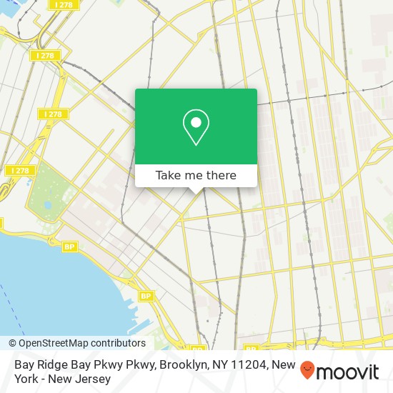 Mapa de Bay Ridge Bay Pkwy Pkwy, Brooklyn, NY 11204