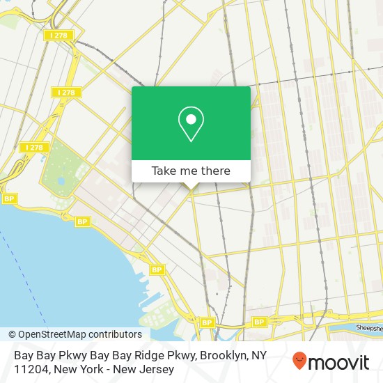 Mapa de Bay Bay Pkwy Bay Bay Ridge Pkwy, Brooklyn, NY 11204