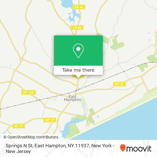 Mapa de Springs N St, East Hampton, NY 11937