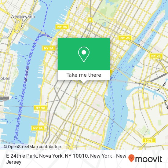 Mapa de E 24th e Park, Nova York, NY 10010
