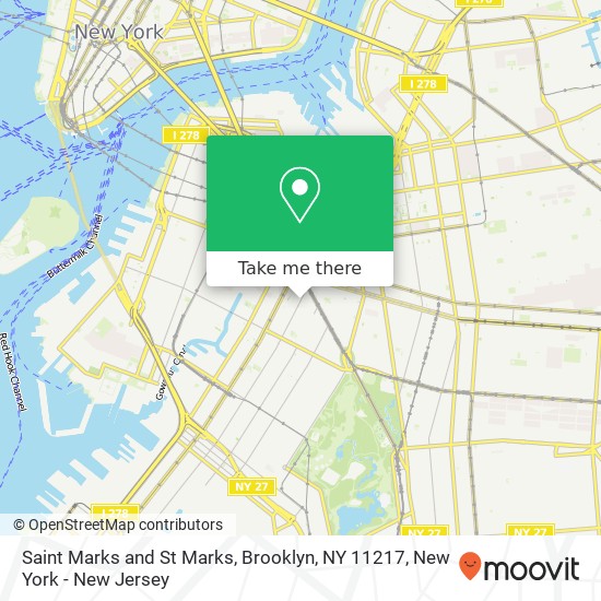 Mapa de Saint Marks and St Marks, Brooklyn, NY 11217