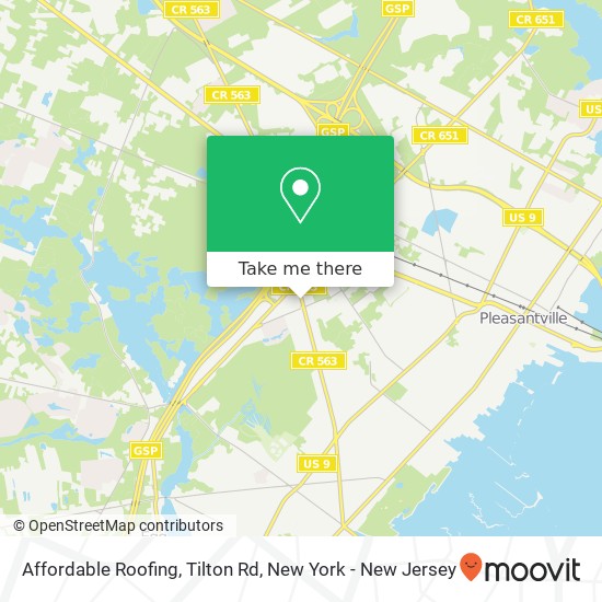 Mapa de Affordable Roofing, Tilton Rd